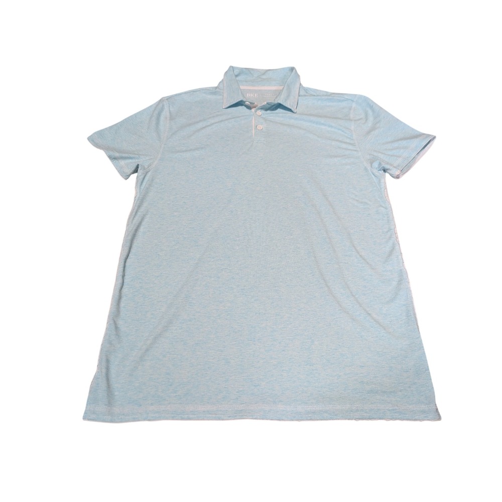BKE‎ Polo Shirt Mens Large Light Blue Heathered Short Sleeve Casual Sporty Top